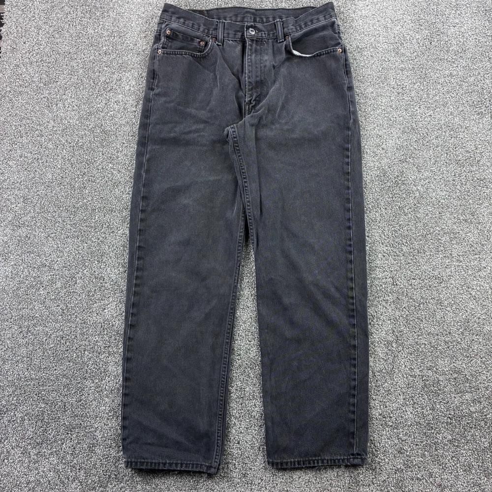 Levi's 550 Jeans Mens 34x32 Black Dark Wash Denim Baggy Leg Relaxed‎ Faded Y2K